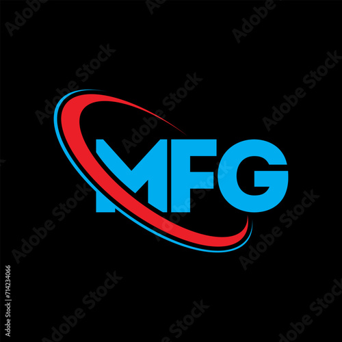 MFG logo. MFG letter. MFG letter logo design. Initials MFG logo linked with circle and uppercase monogram logo. MFG typography for technology, business and real estate brand. photo