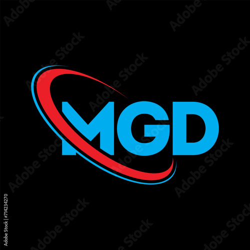 MGD logo. MGD letter. MGD letter logo design. Initials MGD logo linked with circle and uppercase monogram logo. MGD typography for technology, business and real estate brand.
