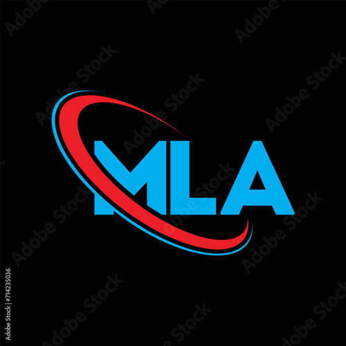 MLA logo. MLA letter. MLA letter logo design. Initials MLA logo linked with circle and uppercase monogram logo. MLA typography for technology, business and real estate brand. photo