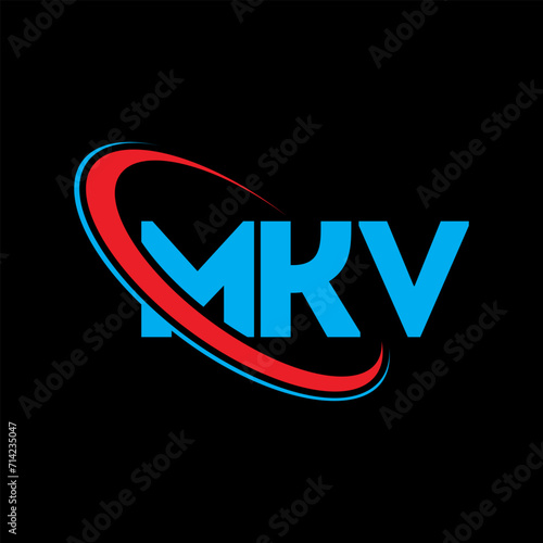 MKV logo. MKV letter. MKV letter logo design. Initials MKV logo linked with circle and uppercase monogram logo. MKV typography for technology, business and real estate brand. photo