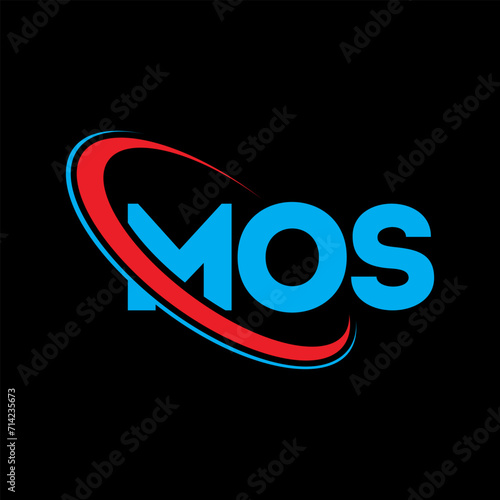 MOS logo. MOS letter. MOS letter logo design. Initials MOS logo linked with circle and uppercase monogram logo. MOS typography for technology, business and real estate brand.