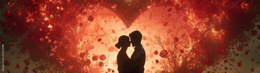 Man and Woman Standing in Front of a Fire, Warmth and Togetherness