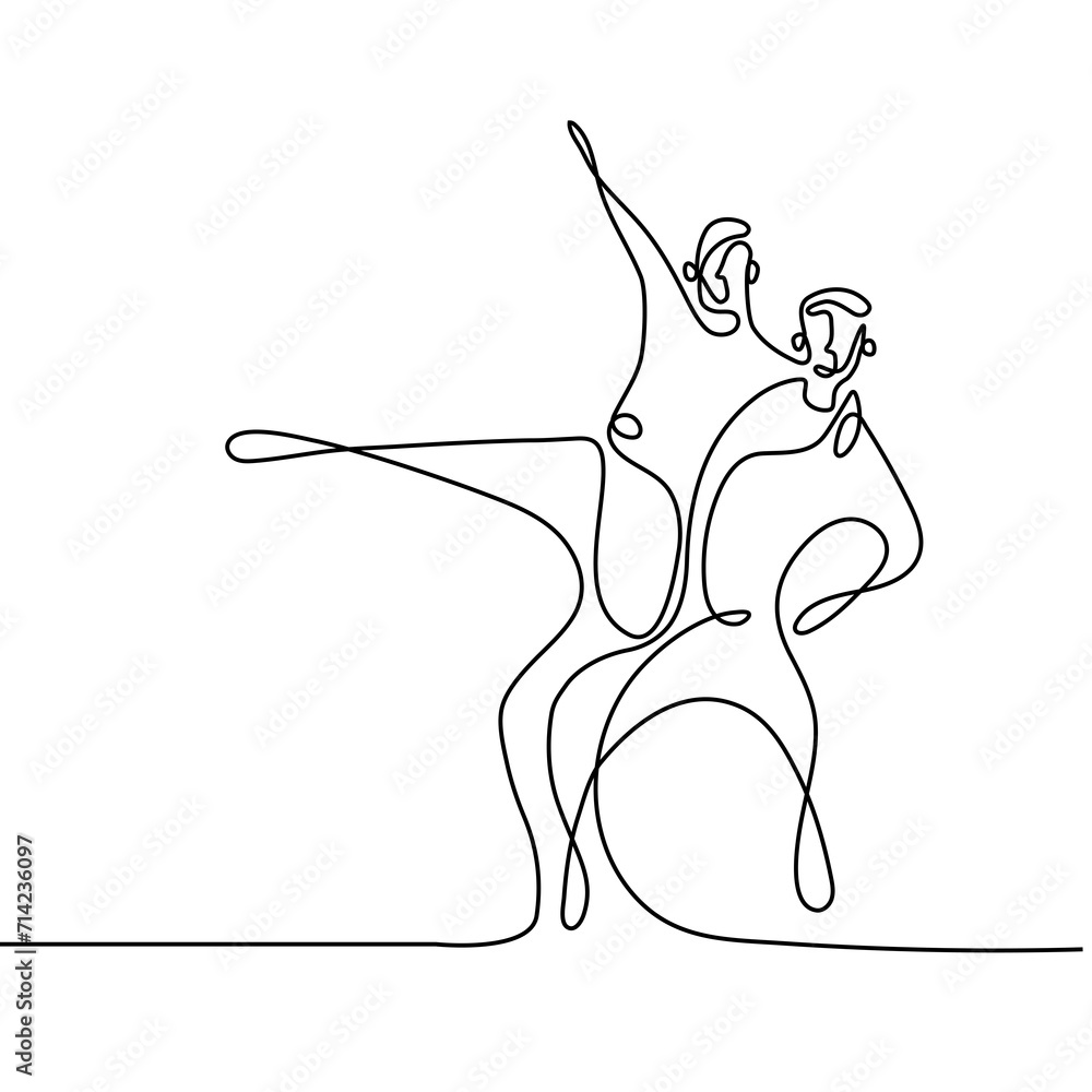 ballet dancer jumping illustration of line arts couple dancer 