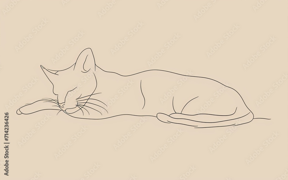 An outline of a cat, captured in a minimalistic style An outline of a cat, captured in a minimalistic style