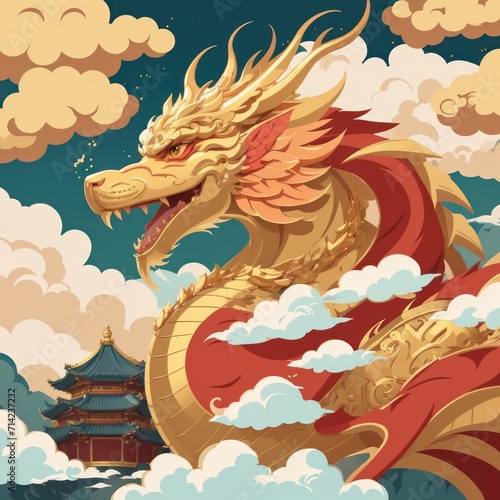 chinese new year  chinese style dragon statue  iconic dragon  wallpaper dragon  red dragon  dragon wood  ilstration dragon  sio naga  imlek tahun baru 