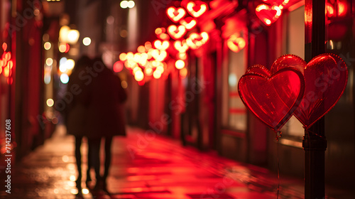 Late Night Stroll, A Couple Walking Along a Nighttime City Street © Reiskuchen