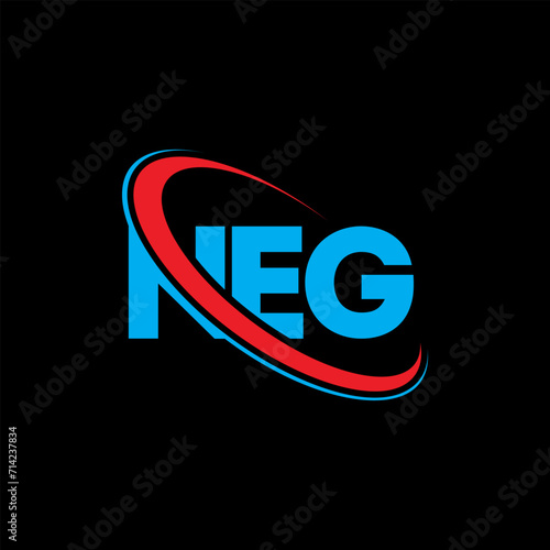 NEG logo. NEG letter. NEG letter logo design. Initials NEG logo linked with circle and uppercase monogram logo. NEG typography for technology, business and real estate brand. photo