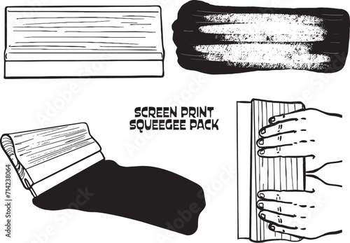 Screenprint Squeegee Illustration pack