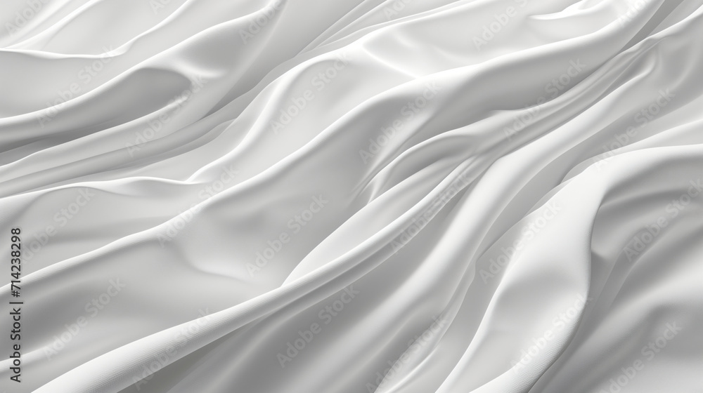 White wavy satin background. Elegant and luxury fabric texture White wavy satin background. Elegant and luxury fabric texture