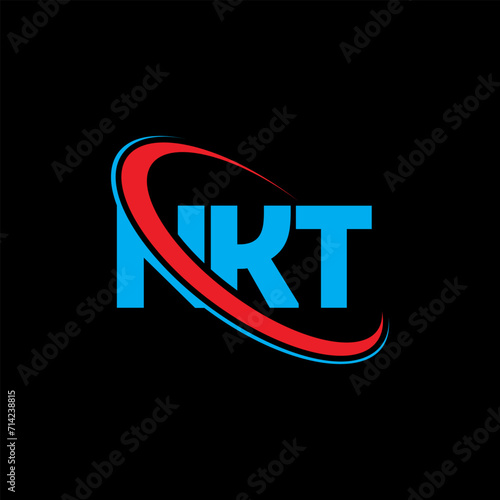 NKT logo. NKT letter. NKT letter logo design. Initials NKT logo linked with circle and uppercase monogram logo. NKT typography for technology, business and real estate brand. photo