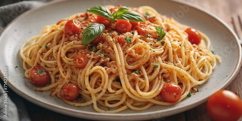 Spaghetti with tomato sauce