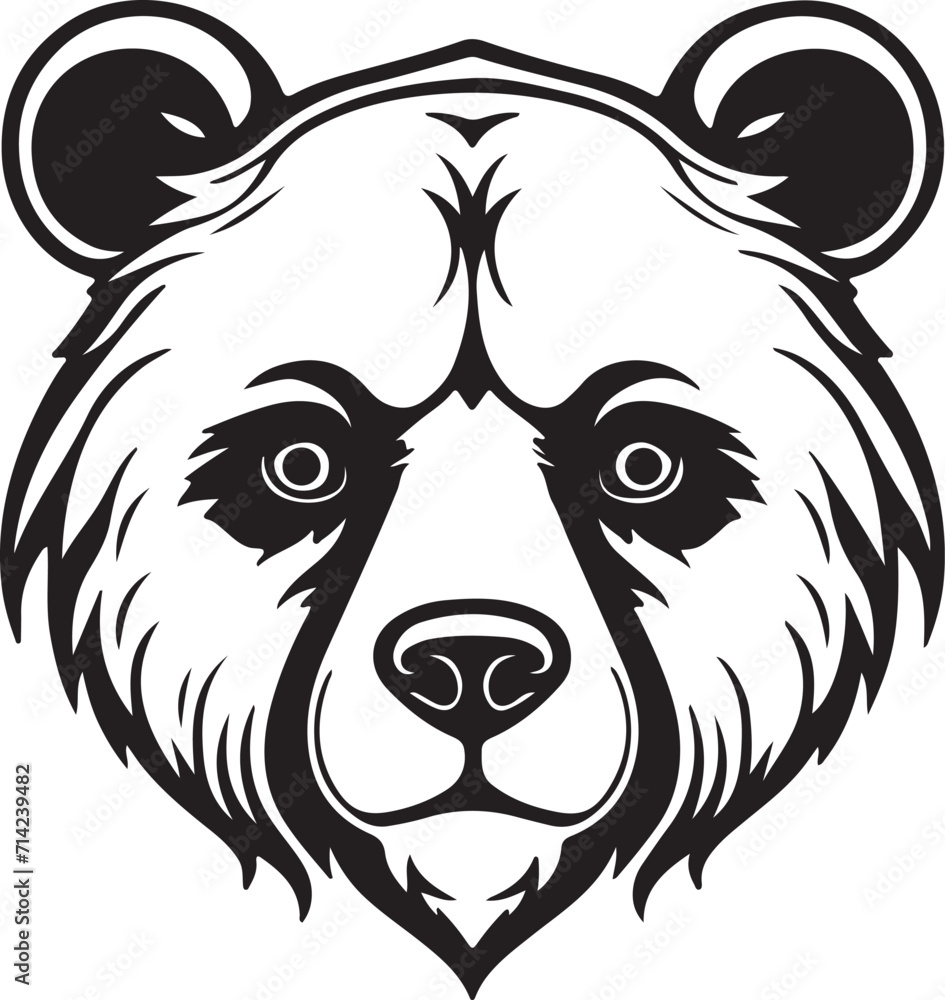 Obraz premium Bear head illustration vector silhouette