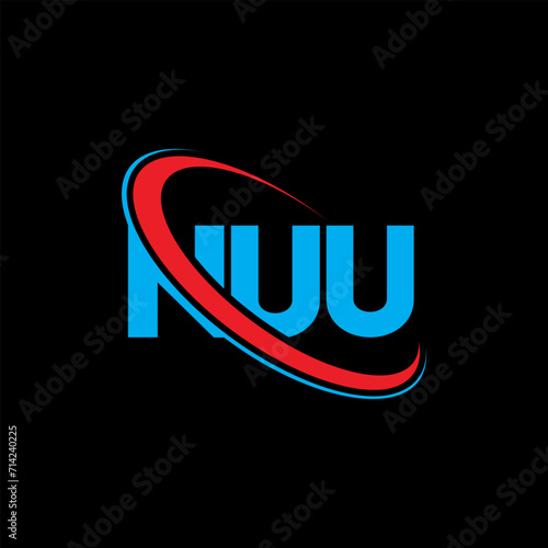 NUU logo. NUU letter. NUU letter logo design. Initials NUU logo linked with circle and uppercase monogram logo. NUU typography for technology, business and real estate brand. photo