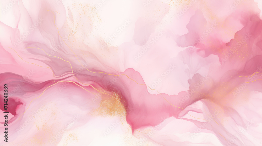 Pink and gold liquid watercolor wallpaper background Pink and gold liquid watercolor wallpaper background