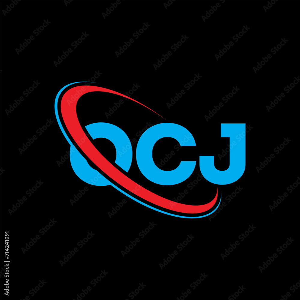 OCJ logo. OCJ letter. OCJ letter logo design. Intitials OCJ logo linked ...