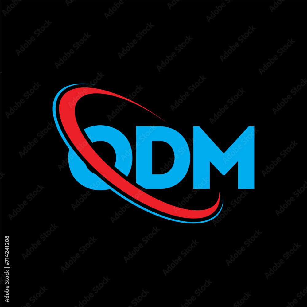ODM logo. ODM letter. ODM letter logo design. Initials ODM logo linked with circle and uppercase monogram logo. ODM typography for technology, business and real estate brand.