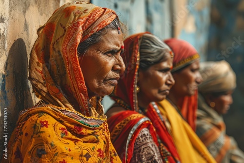 Indian women in national clothes from history of India realistic detailed photography texture. Indian woman portrait. Horizontal format