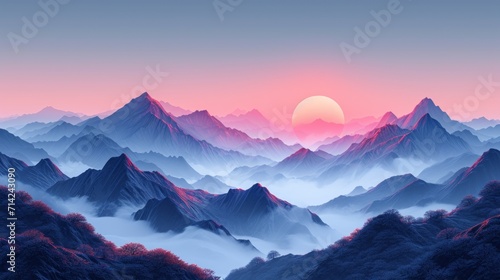 Sunrise Landscape of Meili Snow Mountains in Deqin, China AI Generated