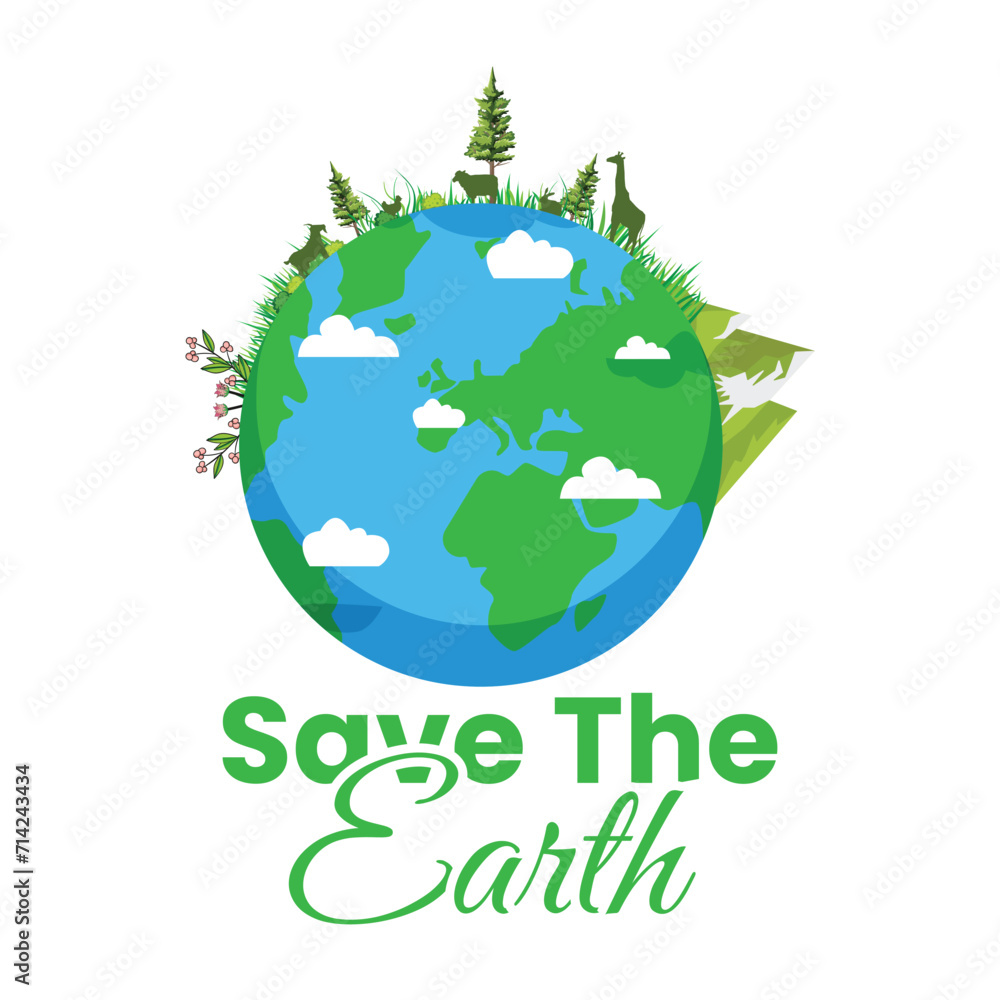 a vector template of save the earth logo design a vector template of save the earth logo design