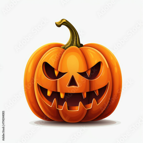 Pumpkin face isolated on white background