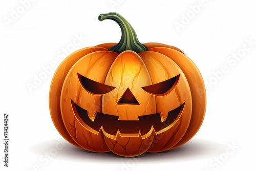 Pumpkin face isolated on white background