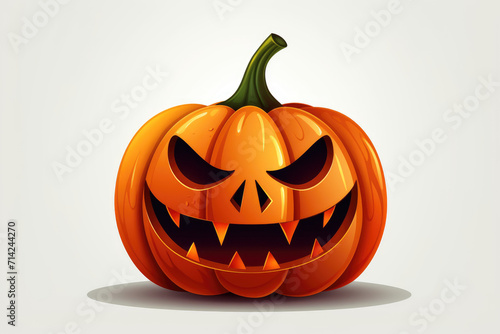 Pumpkin face isolated on white background © LFK