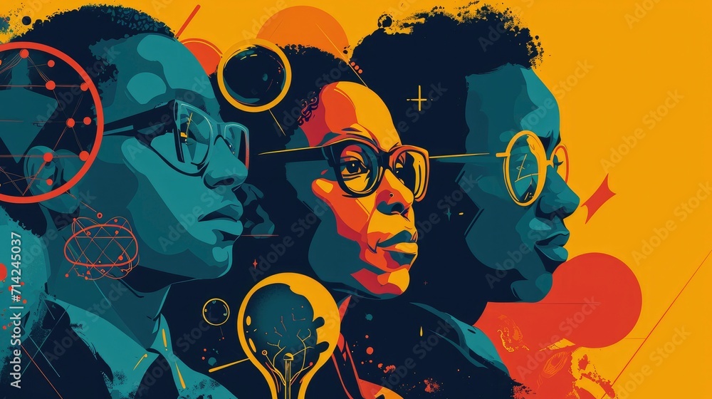 Showcase Black individuals who have made significant contributions to science, technology, engineering, and mathematics - obrazy, fototapety, plakaty 