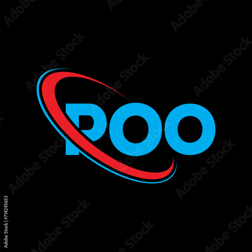 POO logo. POO letter. POO letter logo design. Initials POO logo linked with circle and uppercase monogram logo. POO typography for technology, business and real estate brand.