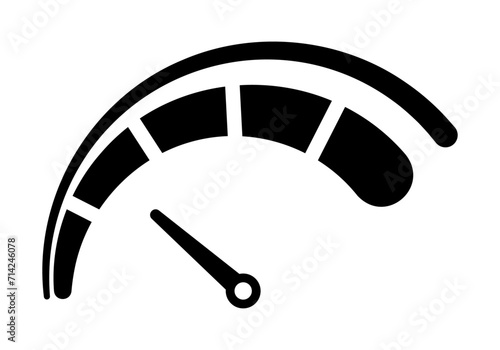 Speedometer flat vector art in rounded style. Auto speedometer or business speedometer icon template. Isolated vector illustration.