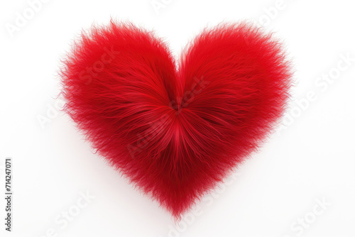Red heart isolated white background
