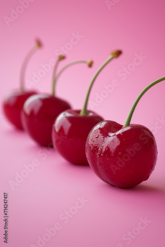 Cherries in line.