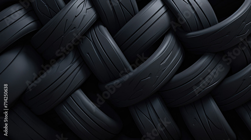 Rubber texture black car wheels background