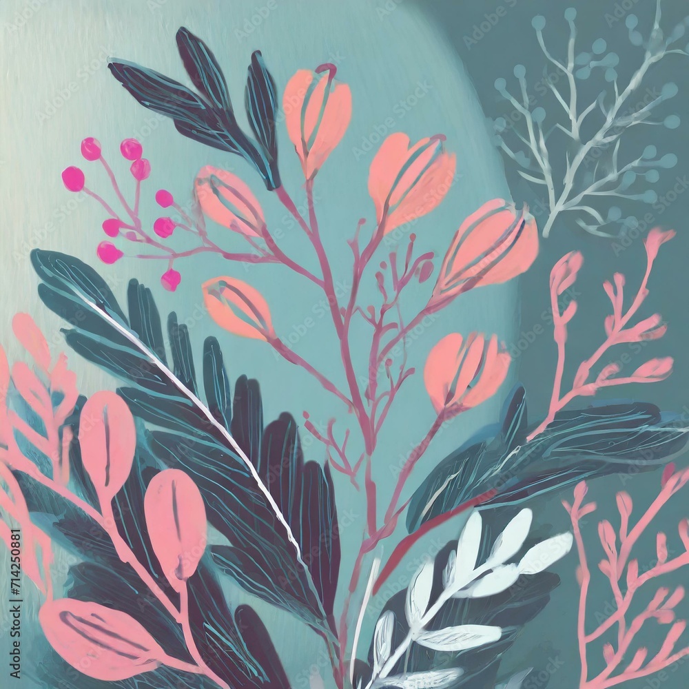 Whispers of Freshness: Botanical Elements in Pastel Colors, A Celebration of Nature Whispers of Freshness: Botanical Elements in Pastel Colors, A Celebration of Nature