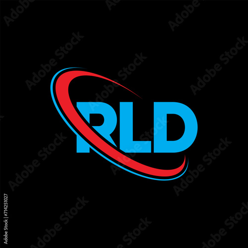 RLD logo. RLD letter. RLD letter logo design. Initials RLD logo linked with circle and uppercase monogram logo. RLD typography for technology, business and real estate brand. photo