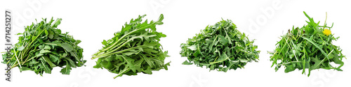 Dandelion greens Vegetables Pile Of Heap Of Piled Up Together Hyperrealistic Highly Detailed Isolated On Transparent Background Png File photo