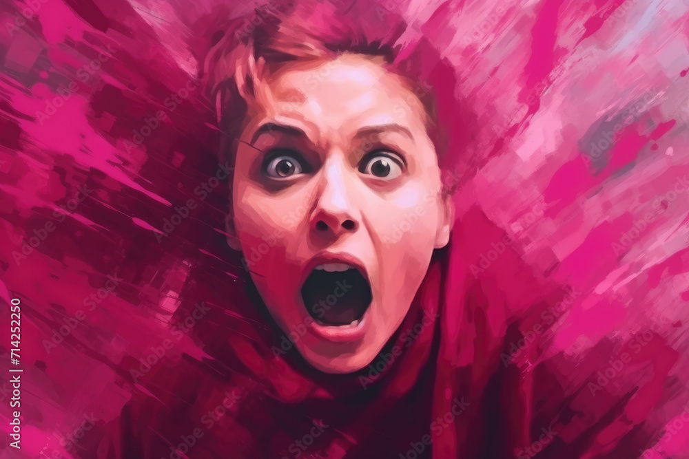 Scared woman portrait