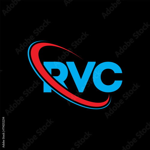 RVC logo. RVC letter. RVC letter logo design. Initials RVC logo linked with circle and uppercase monogram logo. RVC typography for technology, business and real estate brand. photo