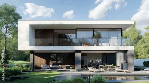 Ideal for business rentals, homes for sale, and advertising, this modern house concept provides inspiration with a focus on luxurious and contemporary living spaces.

