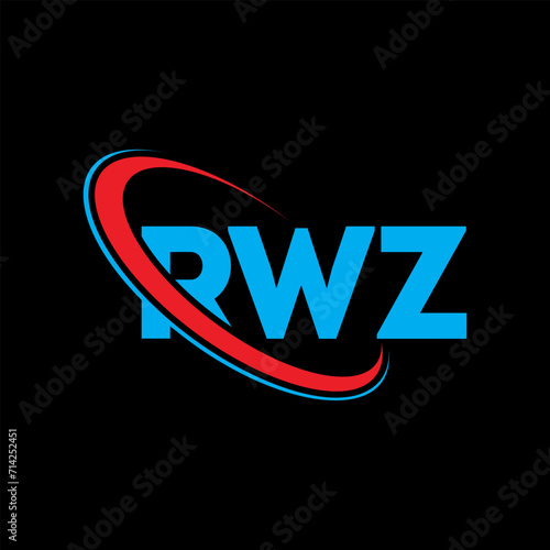 RWZ logo. RWZ letter. RWZ letter logo design. Initials RWZ logo linked with circle and uppercase monogram logo. RWZ typography for technology, business and real estate brand. photo