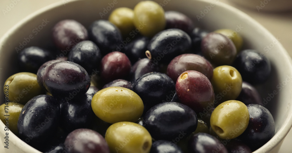A close-up view of fresh green olives suspended in mid-air, portraying the clean and natural essence of this healthy vegetable in a minimalist and isolated setting. A close-up view of fresh green olives suspended in mid-air, portraying the clean and natural essence of this healthy vegetable in a minimalist and isolated setting.