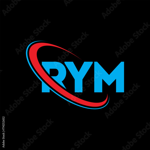 RYM logo. RYM letter. RYM letter logo design. Initials RYM logo linked with circle and uppercase monogram logo. RYM typography for technology, business and real estate brand.