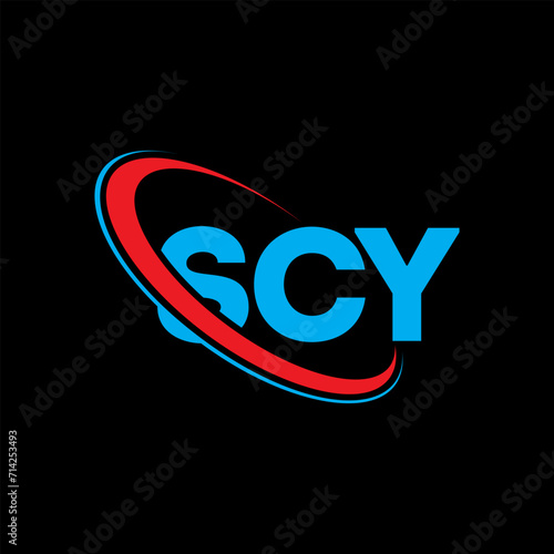 SCY logo. SCY letter. SCY letter logo design. Intitials SCY logo linked with circle and uppercase monogram logo. SCY typography for technology, business and real estate brand.