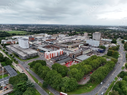 Harlow town centre Essex UK drone,aerial