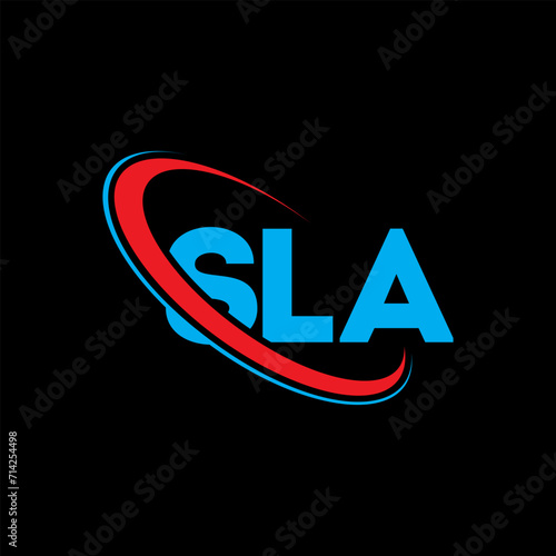 SLA logo. SLA letter. SLA letter logo design. Initials SLA logo linked with circle and uppercase monogram logo. SLA typography for technology, business and real estate brand.