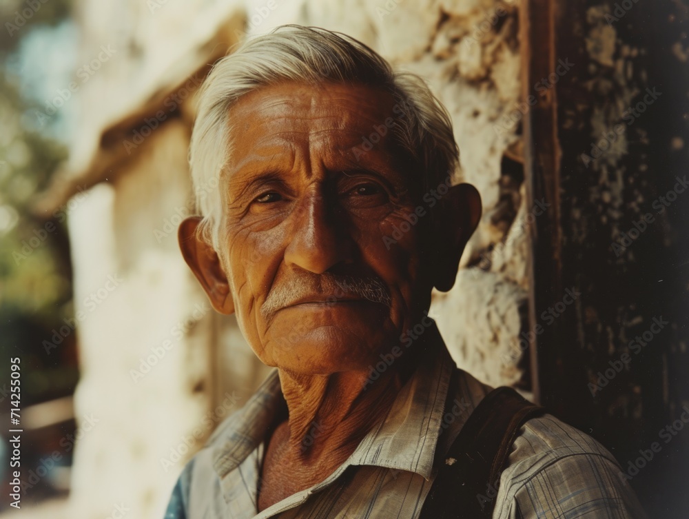 Photorealistic Old Latino Man with Blond Straight Hair vintage Illustration. Portrait of a person in World War II era aesthetics. Historic movie style Ai Generated Horizontal Illustration. Photorealistic Old Latino Man with Blond Straight Hair vintage Illustration. Portrait of a person in World War II era aesthetics. Historic movie style Ai Generated Horizontal Illustration.
