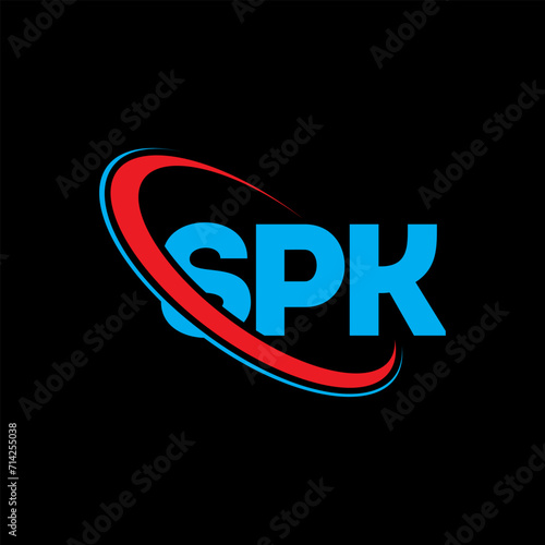 SPK logo. SPK letter. SPK letter logo design. Initials SPK logo linked with circle and uppercase monogram logo. SPK typography for technology, business and real estate brand. photo