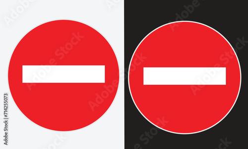 no entry sign with 2 variants