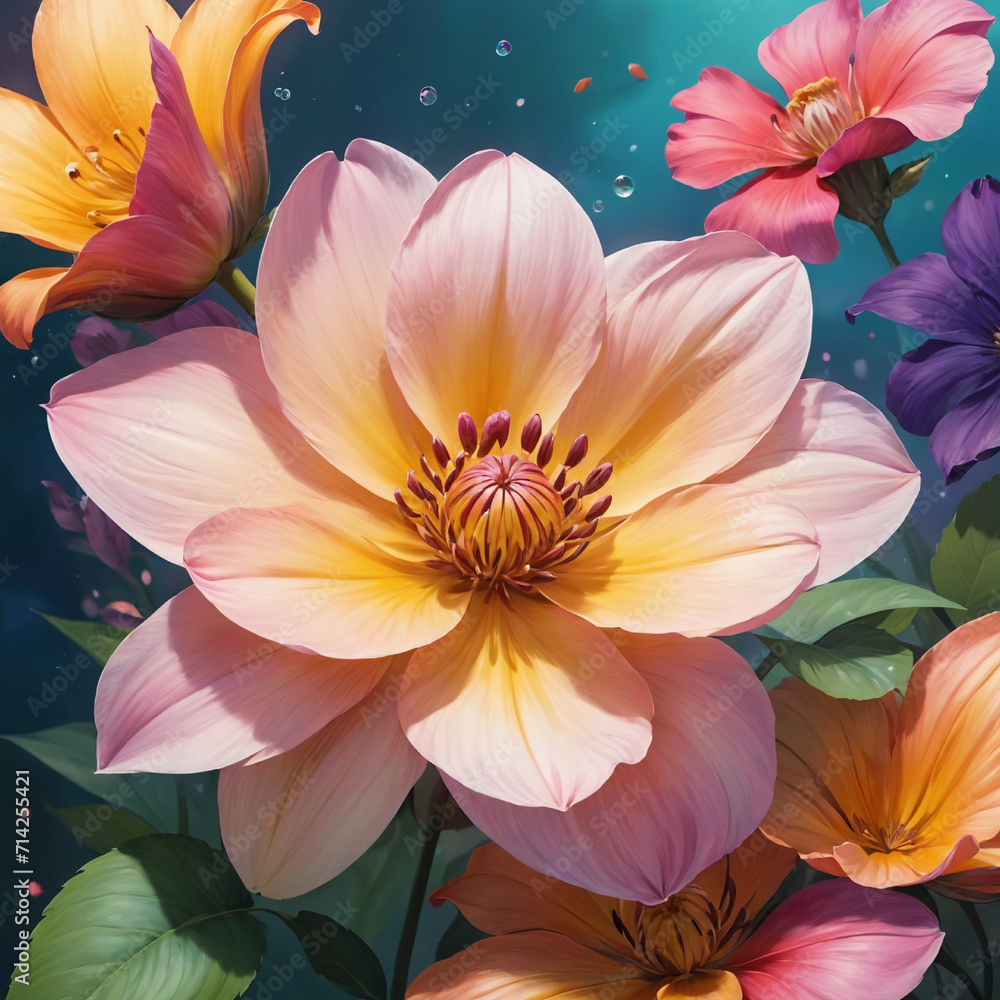 Beautiful Background With Beautiful Flowers Beautiful Background With Beautiful Flowers