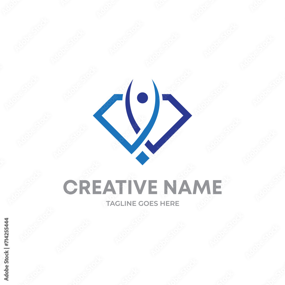 Obraz premium Premium Diamond shape youth combination mark logo