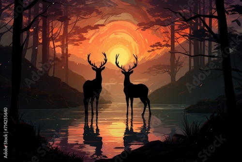 Elusive twilight fauns, guardians of the boundary between day and night - Generative AI